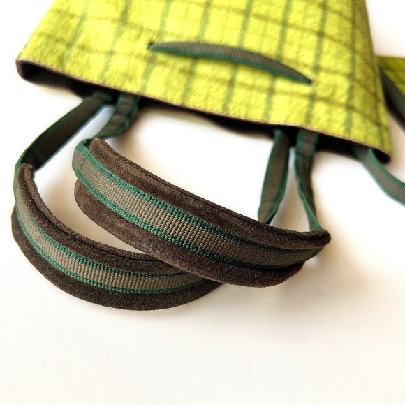 MIU MIU Green Plaid Pony Hair Leather Mini Tote Bag with Coin Card Holder - Picture 13 of 15